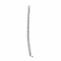 Silver bracelet with clear stones on a white background