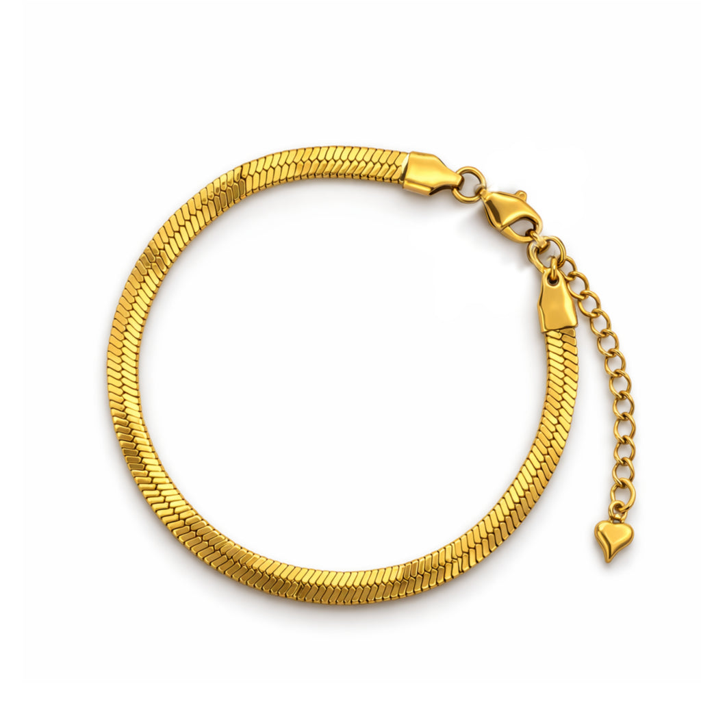 Heartline gold-tone bracelet full product shot