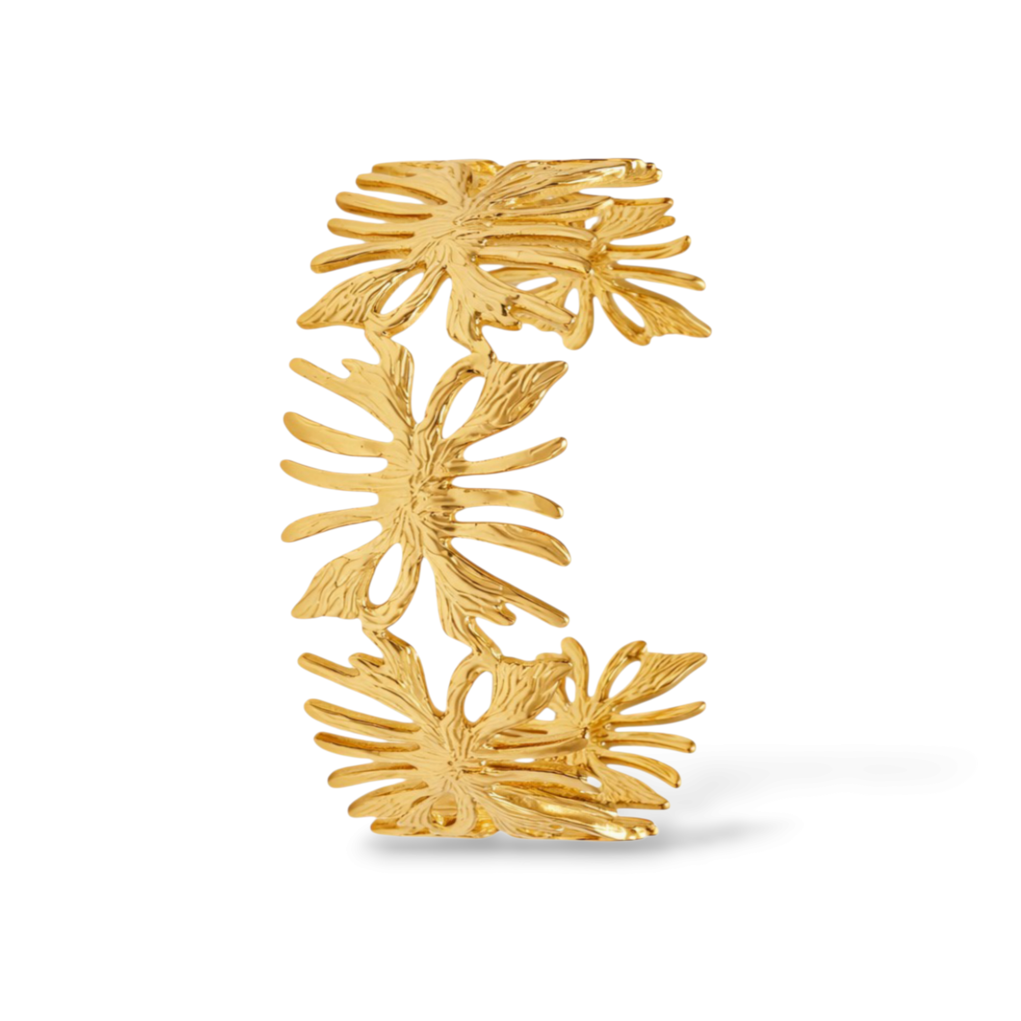 Rising Cuff bangle floral texture closeup