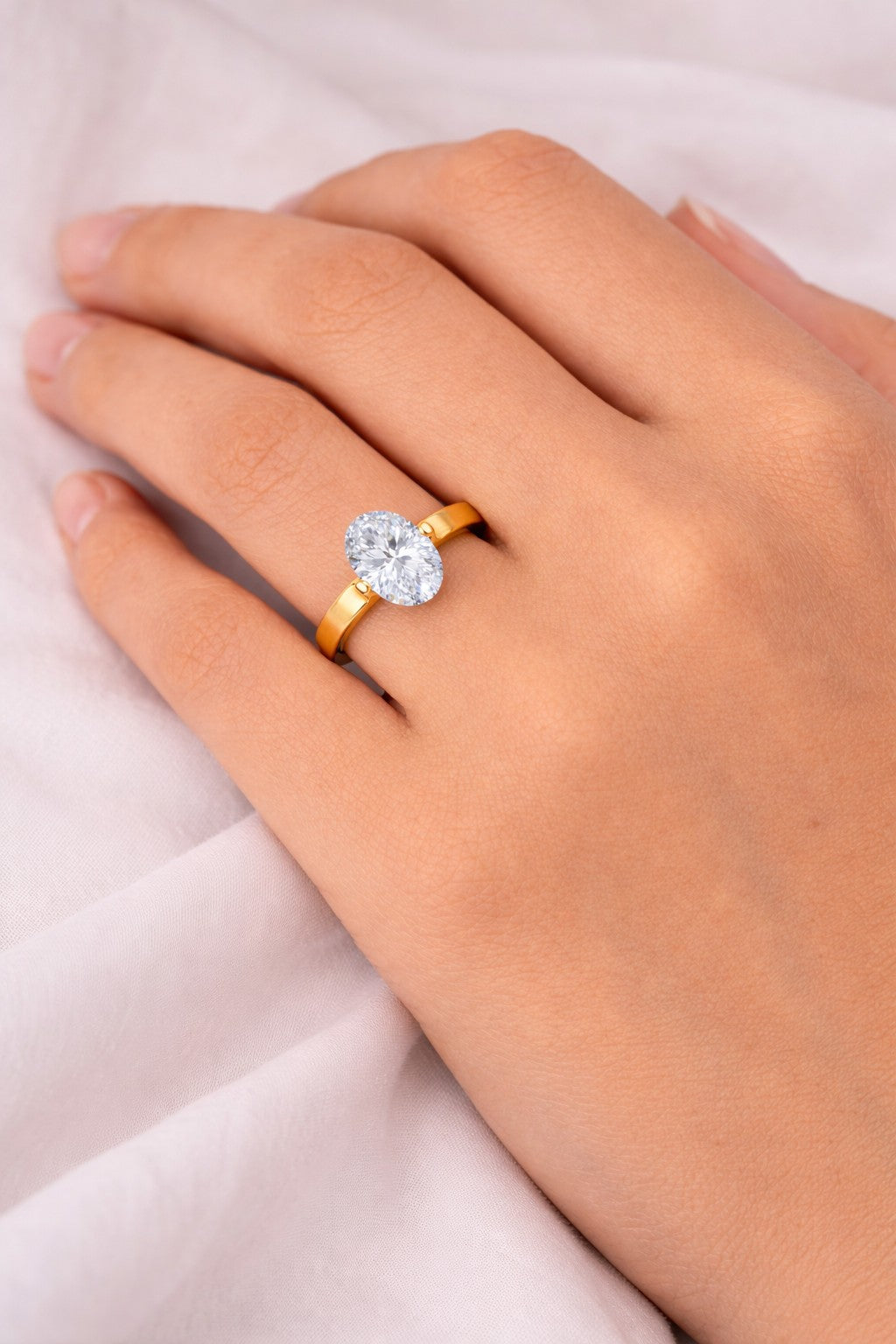 Brilliance Ring styled as rings for girls with a minimal gold-tone band