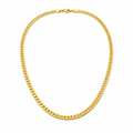 Full view of chain necklace with sculpted gold-tone links