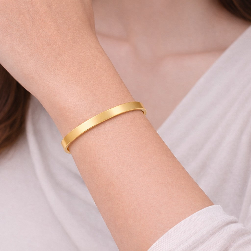 Divine Bangle styled as bangles for women in gold tone on wrist