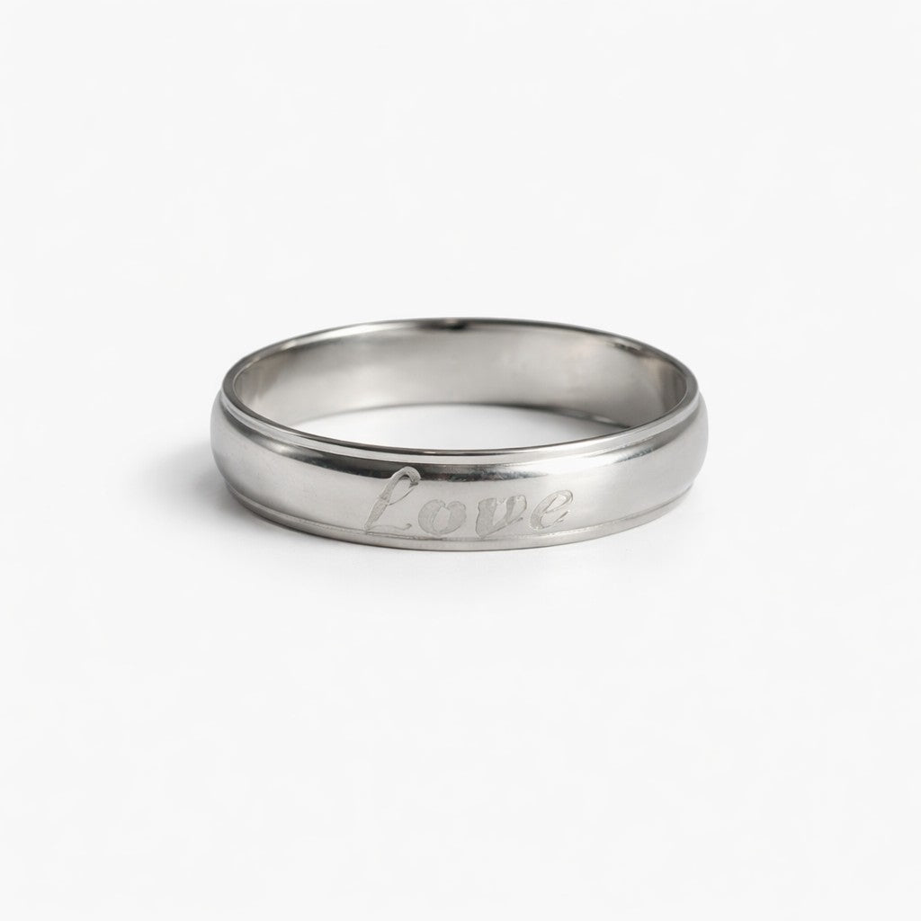 Front view of silver rings for women with a polished minimal band