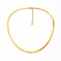 Front view of necklaces for women in a gold-tone snake chain design