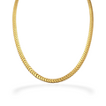 Front view of necklaces for women in a gold-tone herringbone chain design