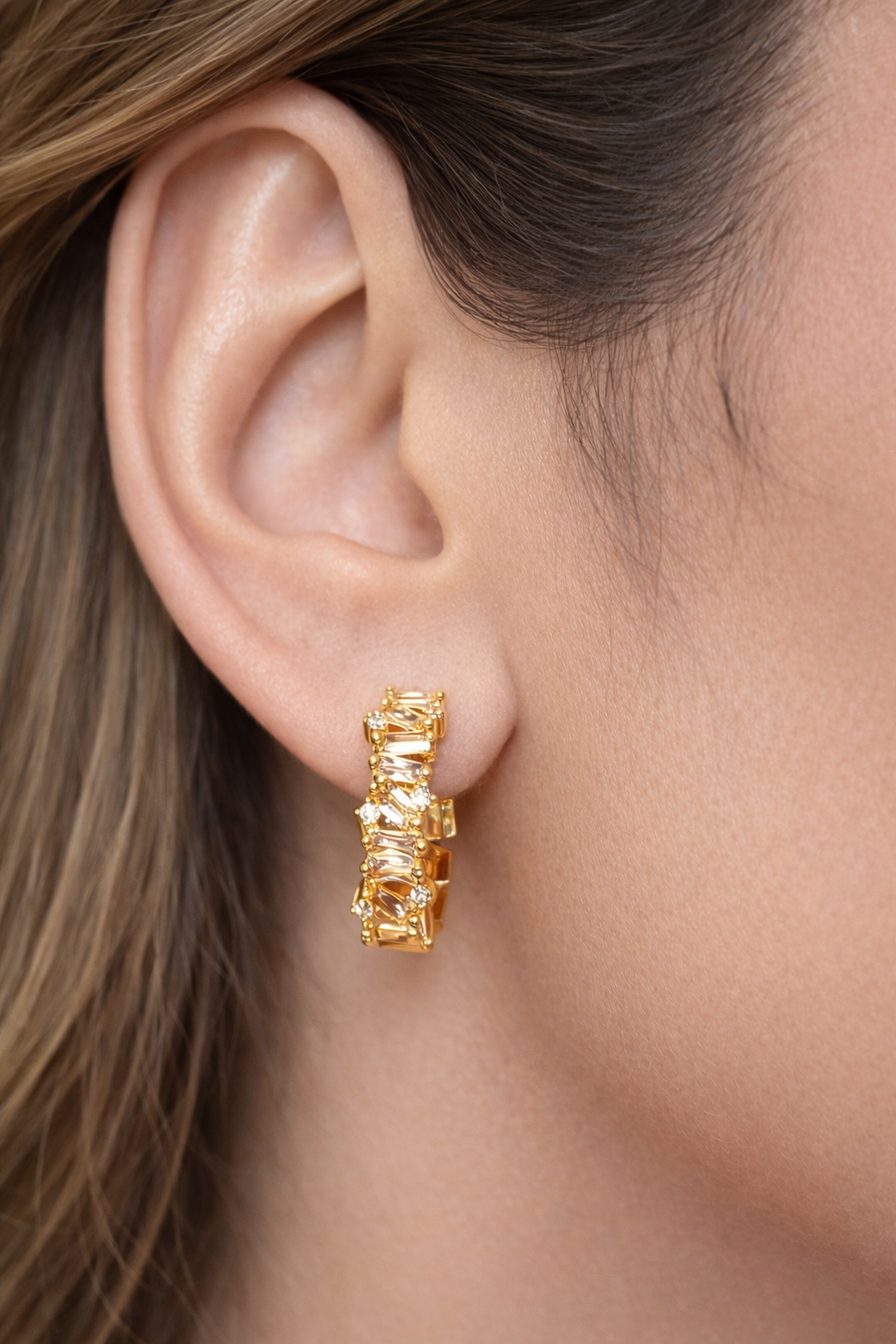 Spirit Stone Hoop Earrings for Women