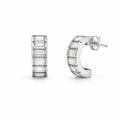 silver stone hoop earrings with white stones